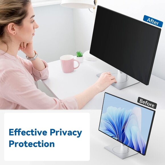 2 Pack Computer Privacy Screen 21.5" 16:9 Widescreen Anti Glare Blue Light - Picture 3 of 6